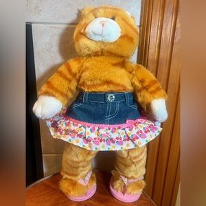 Retired Orange Tabby Cat plush from Build-A-Bear Workshop. 
Skirt/Sandals